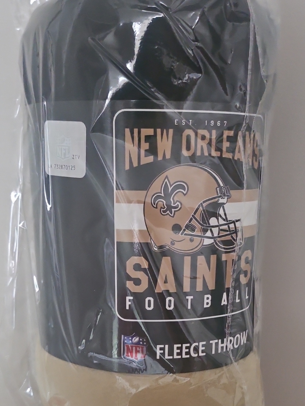 New Orleans Saints Black & Gold Fleece Throw Blanket - Official NFL